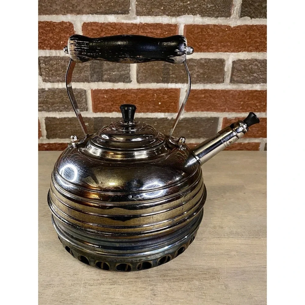 Simplex‎ Patent Solid Copper Whistling Kettle England Chrome Finish